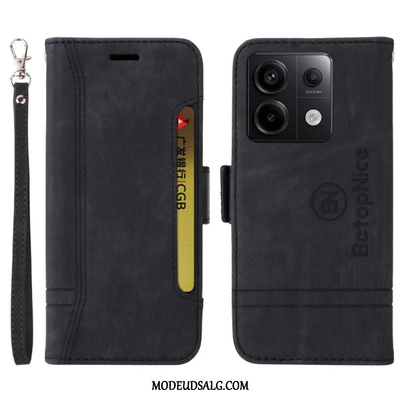 Flip Cover Xiaomi Redmi Note 13 Pro 5g Læderstil Betopnice