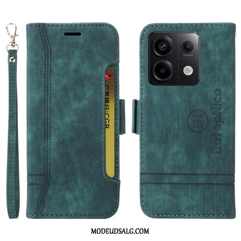 Flip Cover Xiaomi Redmi Note 13 Pro 5g Læderstil Betopnice