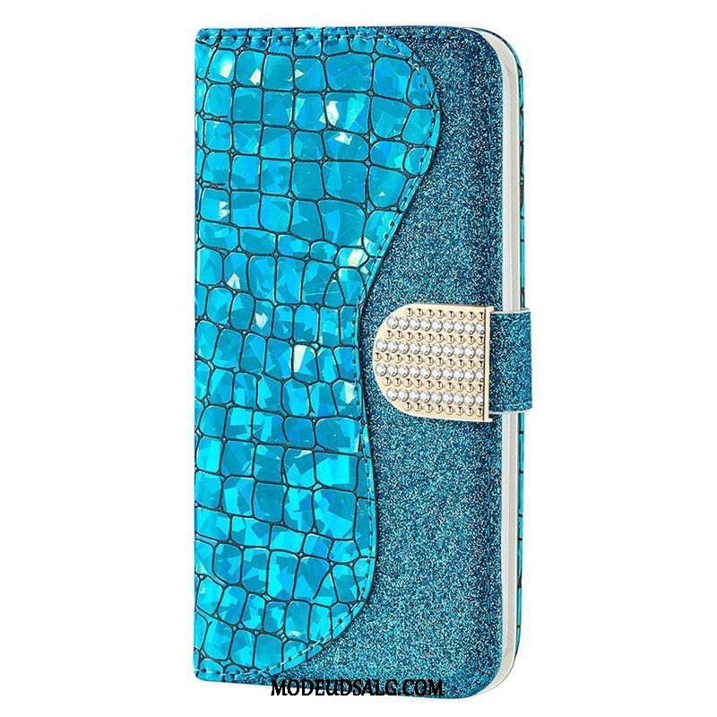 Flip Cover iPhone 13 Mini Krokodille Diamanter