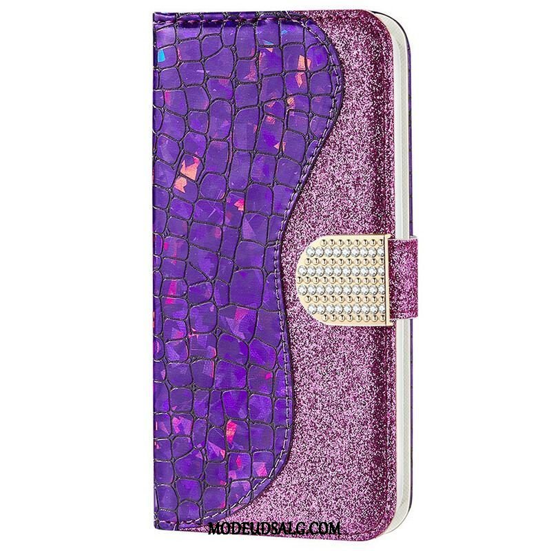 Flip Cover iPhone 13 Mini Krokodille Diamanter