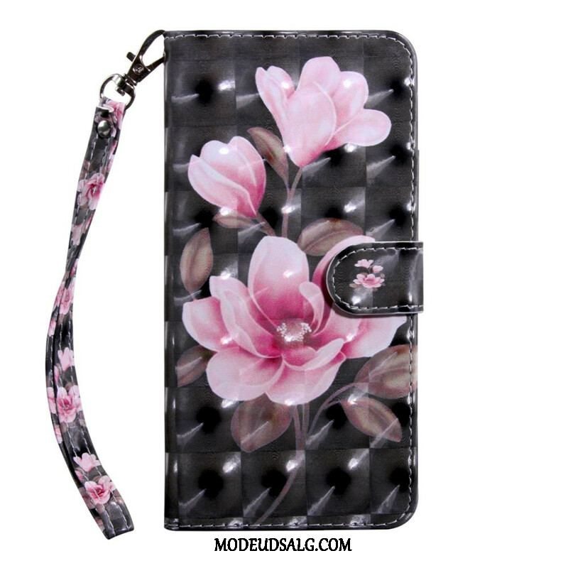 Flip Cover iPhone 13 Mini Lys Plet Blomster Blomstrer