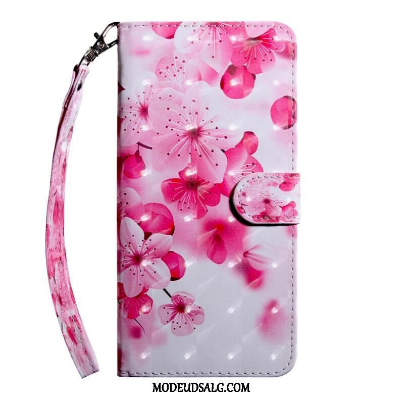 Flip Cover iPhone 13 Mini Lys Plet Blomster Blomstrer