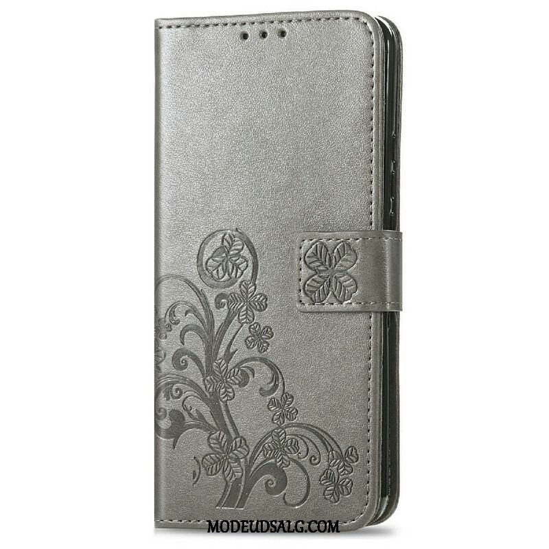 Flip Cover iPhone 13 Mini Med Snor Sommerfugle Og Blomsterrem