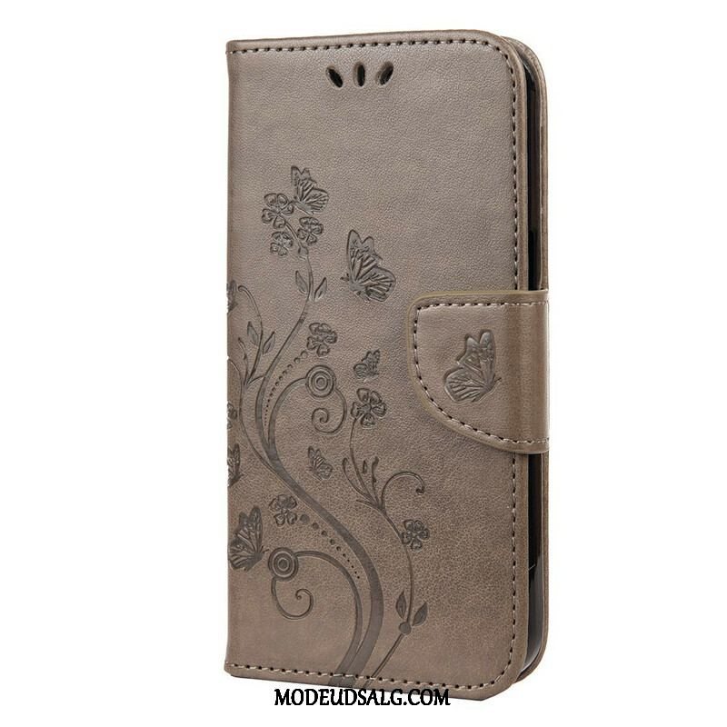 Flip Cover iPhone 13 Mini Med Snor Strappy Floral