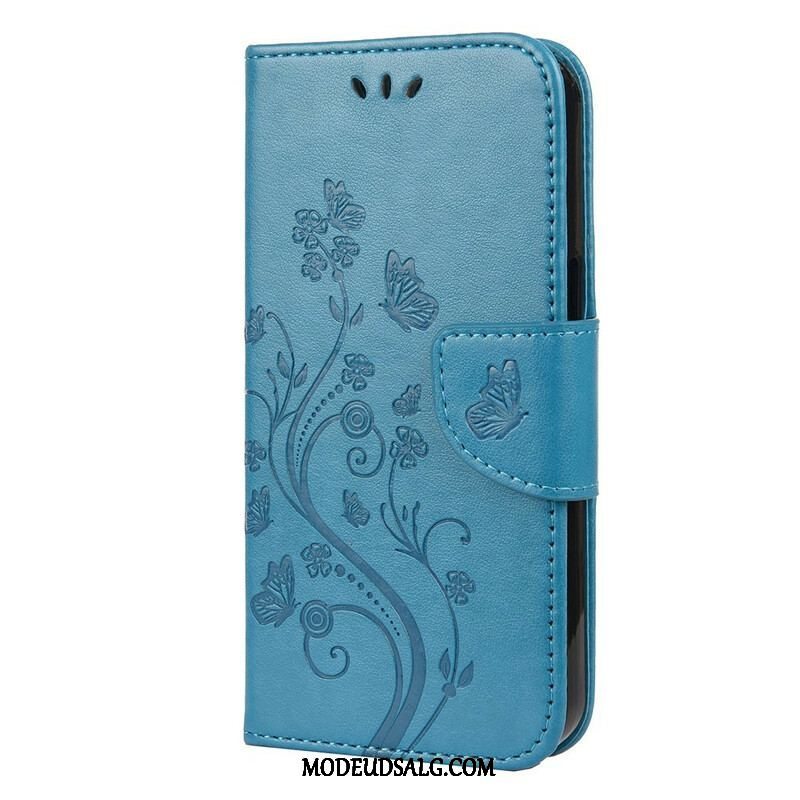 Flip Cover iPhone 13 Mini Med Snor Strappy Floral