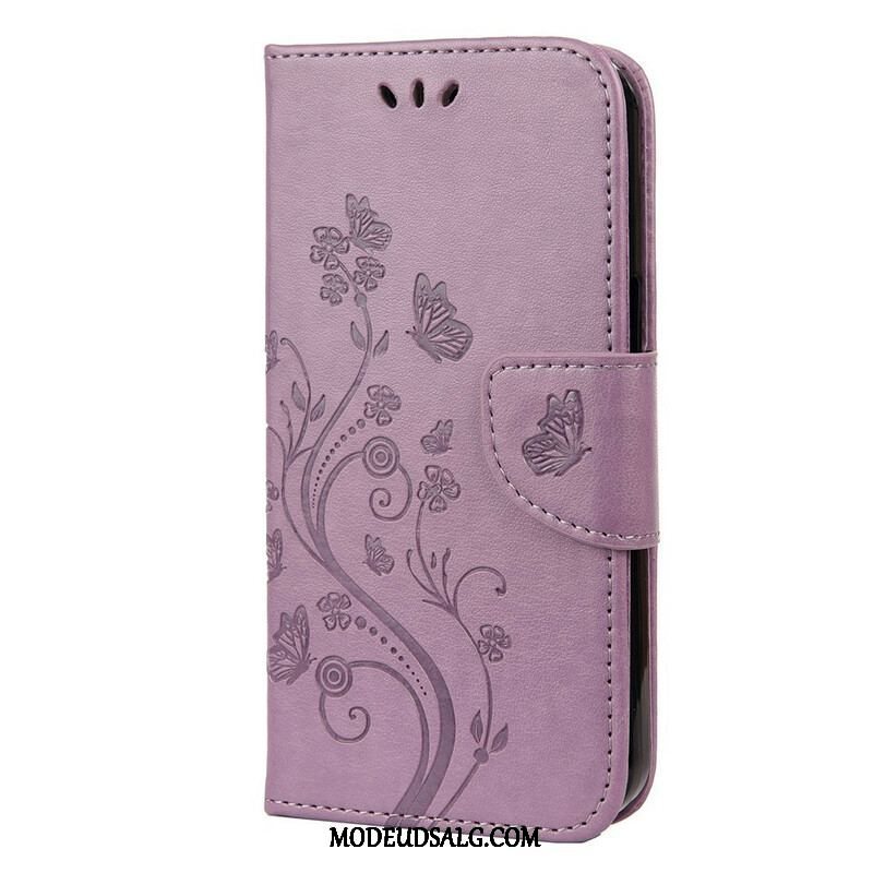 Flip Cover iPhone 13 Mini Med Snor Strappy Floral