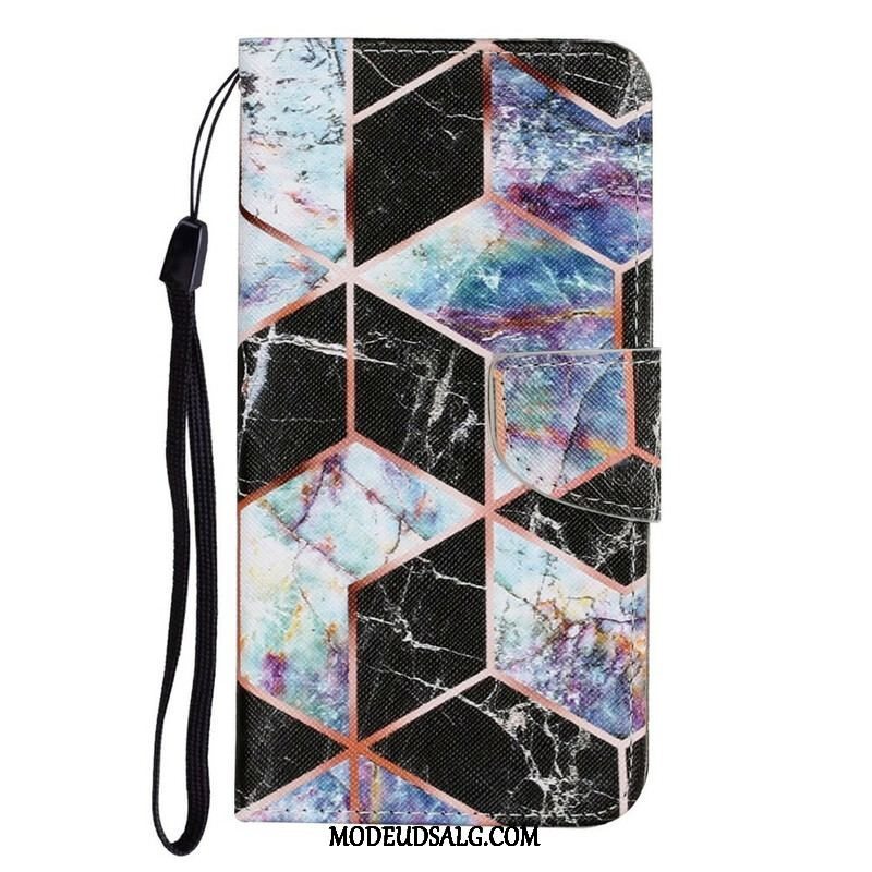 Flip Cover iPhone 13 Pro Geometrisk Marmorstil