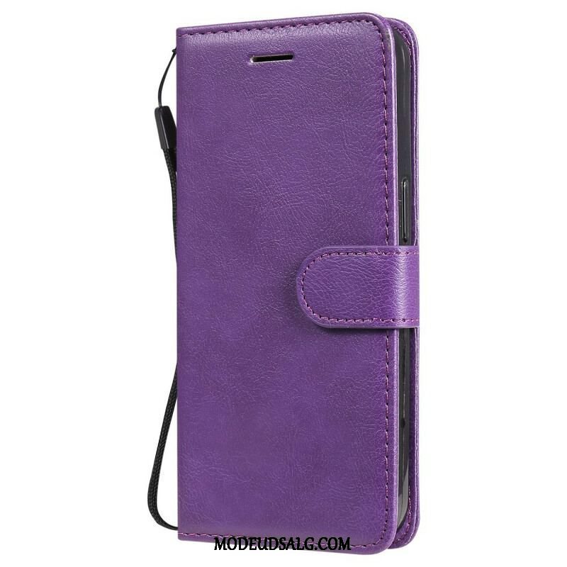 Flip Cover iPhone 13 Pro Med Snor Solid Color Series Strappy