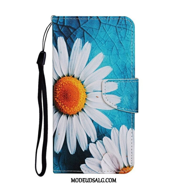 Flip Cover iPhone 13 Pro Mesterlige Blomster Med Rem