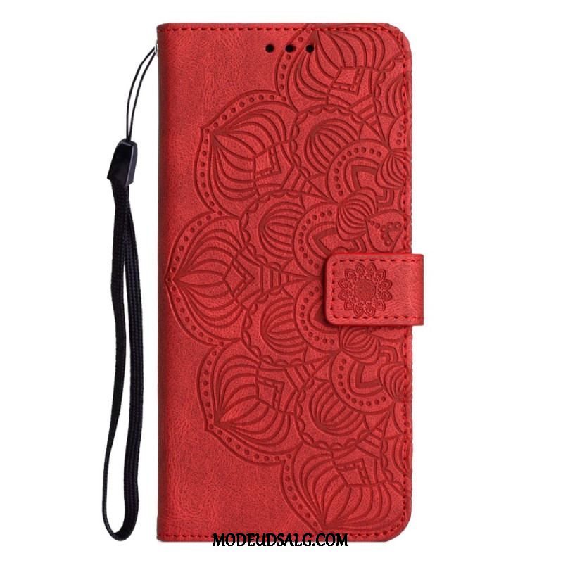 Flip Cover iPhone 14 Med Snor Strappy Mandala