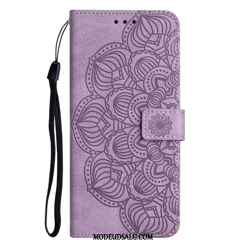 Flip Cover iPhone 14 Plus Mandala Med Snor