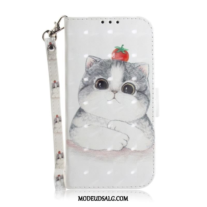 Flip Cover iPhone 14 Plus Med Snor Thong Katte