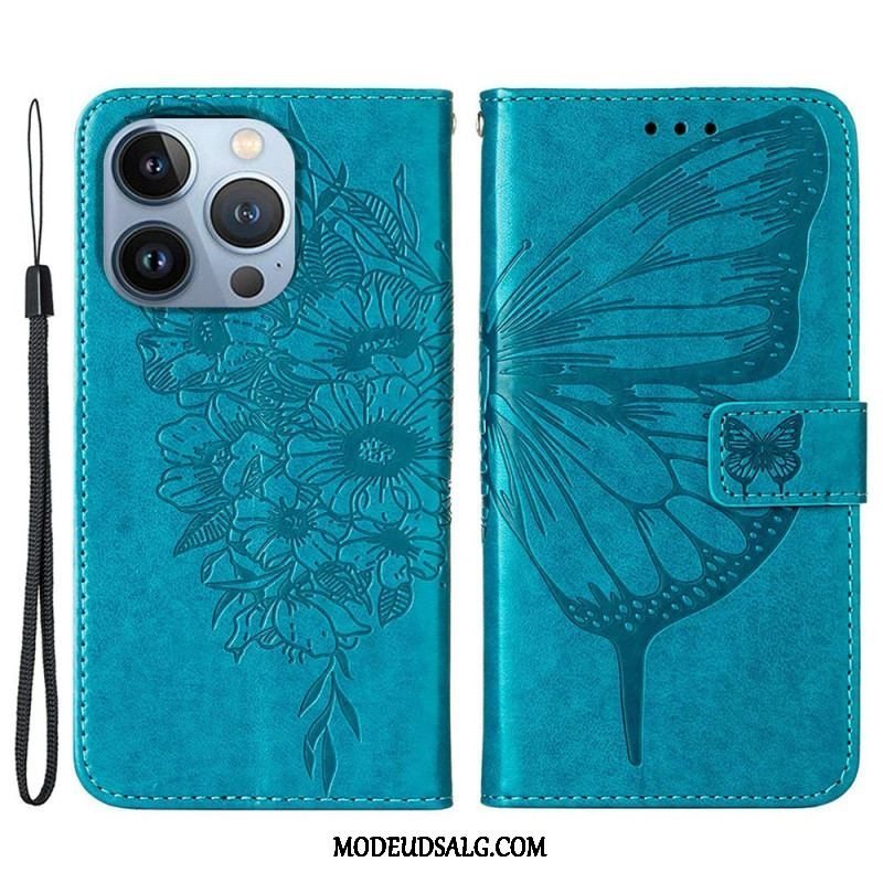 Flip Cover iPhone 14 Plus Sommerfugle Design