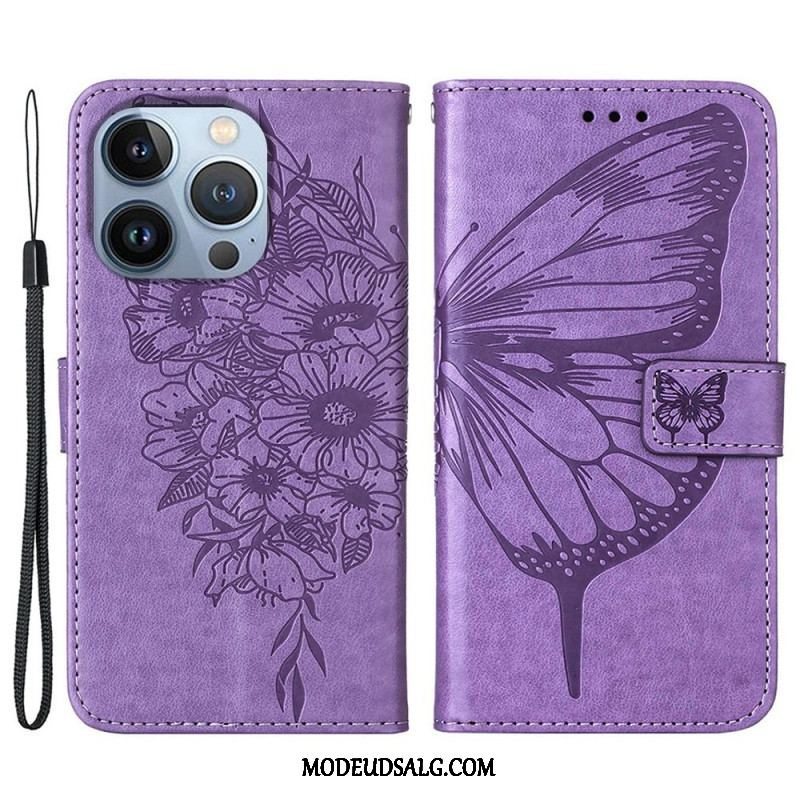 Flip Cover iPhone 14 Plus Sommerfugle Design