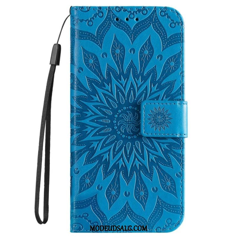 Flip Cover iPhone 14 Pro Max Mandala Sun Med Snor