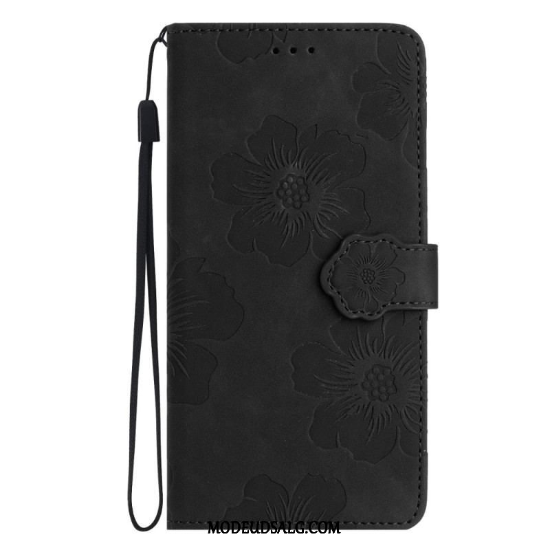 Flip Cover iPhone 15 Blomstertryk