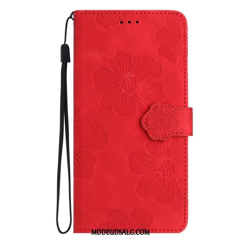 Flip Cover iPhone 15 Blomstertryk