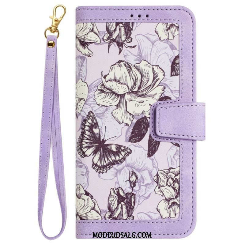 Flip Cover iPhone 15 Plus Luksusblomster