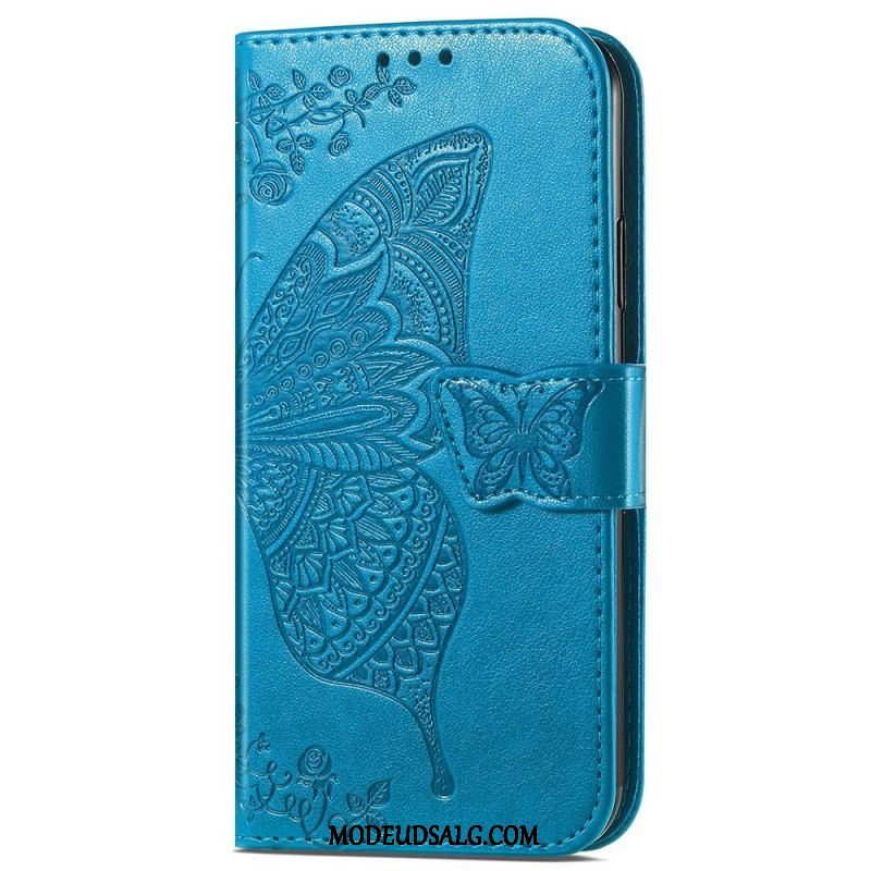 Flip Cover iPhone 15 Pro Barok Sommerfugl