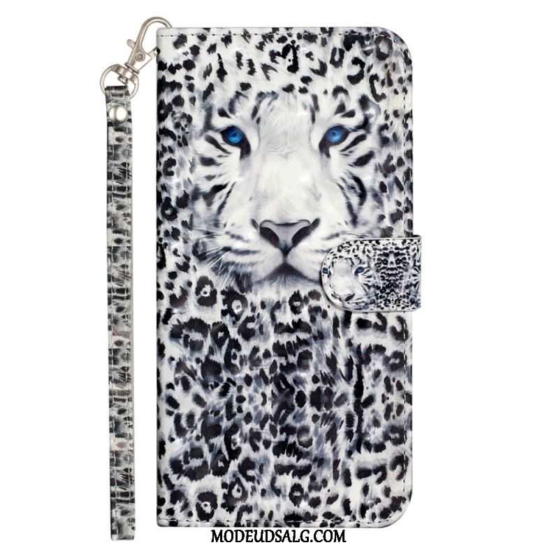 Flip Cover iPhone 15 Pro Max Med Snor 3d Leopard Med Rem