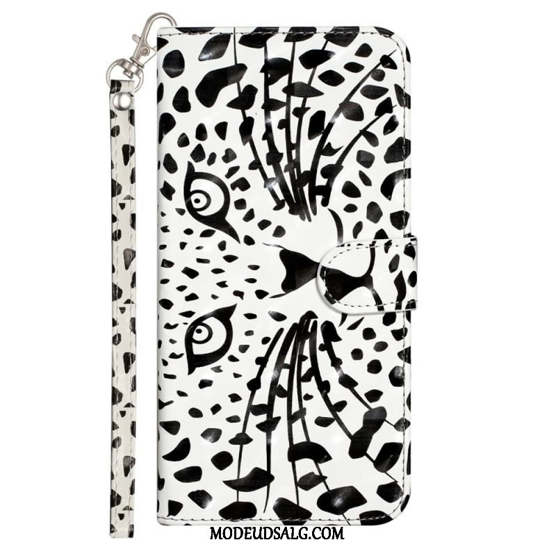 Flip Cover iPhone 15 Pro Max Med Snor 3d Leopard Med Rem