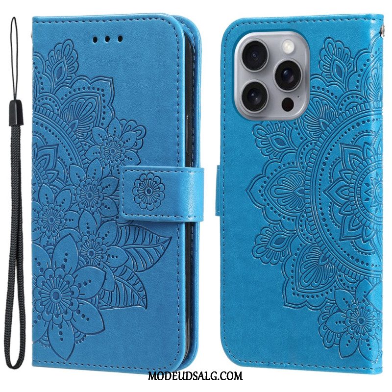 Flip Cover iPhone 16 Pro Mandala Print Med Rem