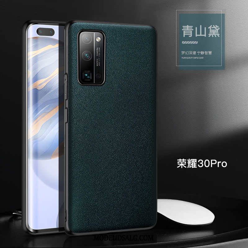 Honor 30 Pro Etui Ægte Læder Cover High End Beskyttelse Grøn