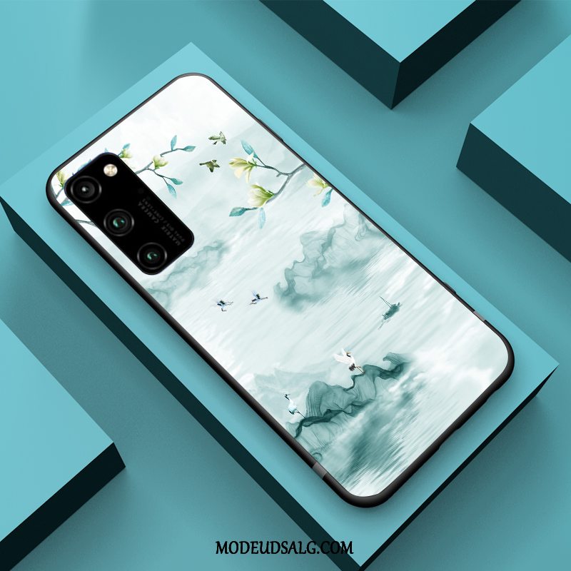 Honor View30 Pro Etui Kinesisk Stil Mode Beskyttelse Cover Blå