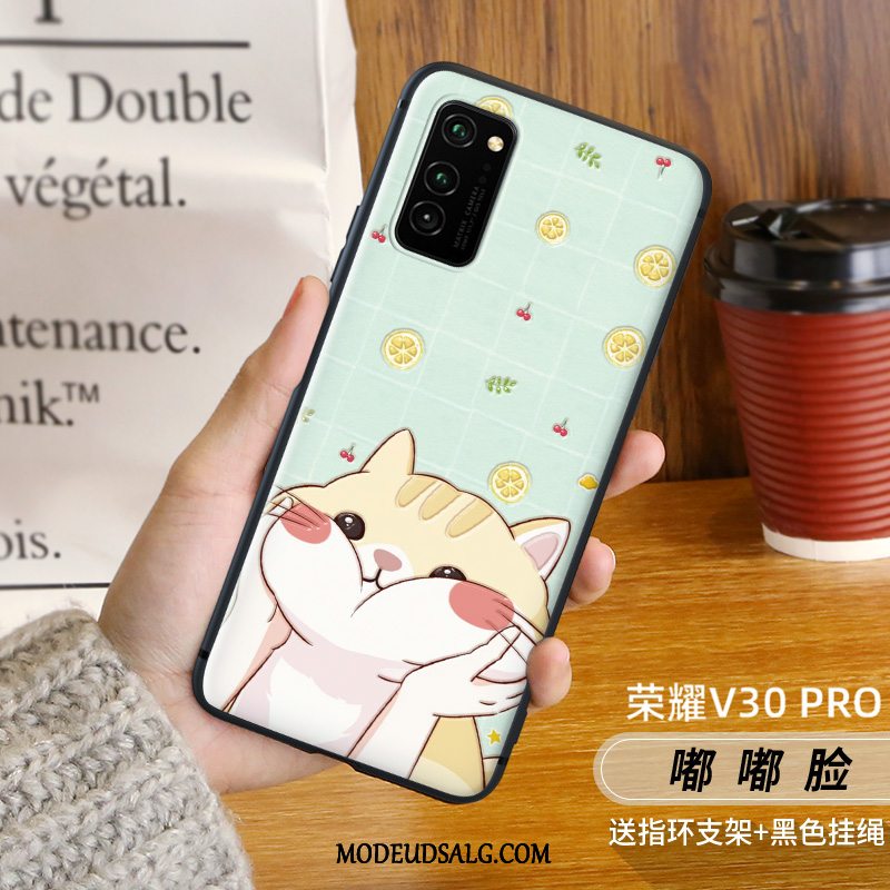 Honor View30 Pro Etui Kreativ Af Personlighed Anti-fald Rød Nubuck