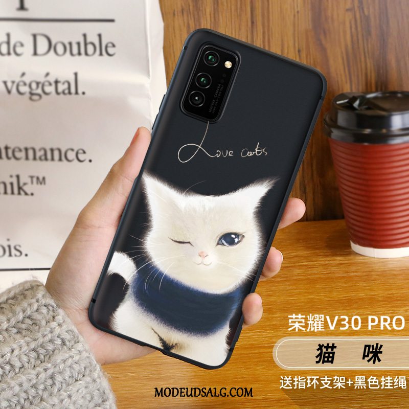 Honor View30 Pro Etui Kreativ Af Personlighed Anti-fald Rød Nubuck