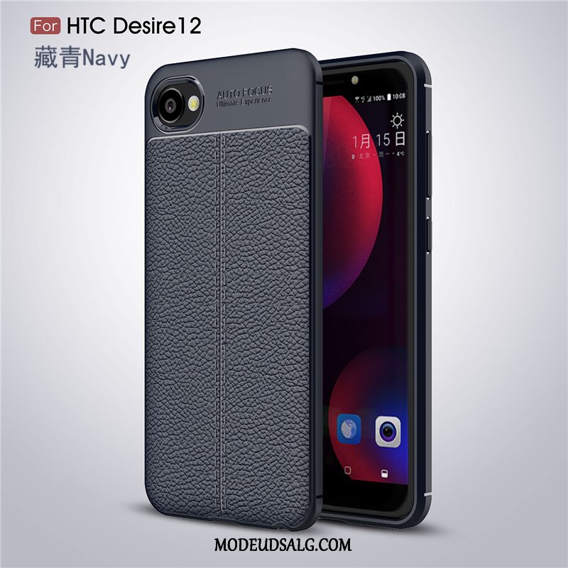 Htc Desire 12 Etui Cover Rød Blød Læder Mønster