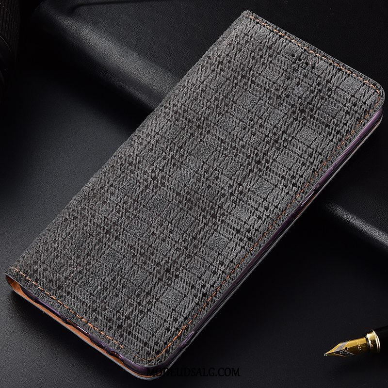 Htc Desire 12+ Etui Rød Folio Cover Fløjl Mønster