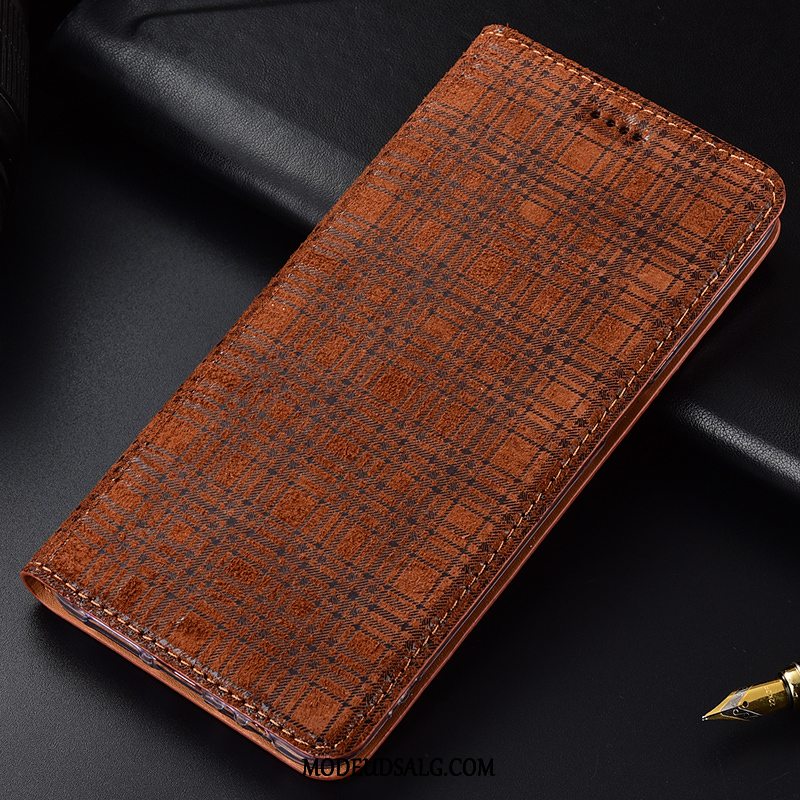 Htc Desire 12+ Etui Rød Folio Cover Fløjl Mønster