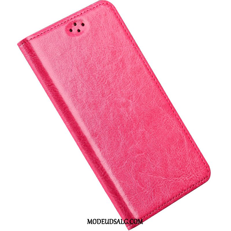 Htc U Play Etui / Cover Ægte Læder Lædertaske Rød Tilpas