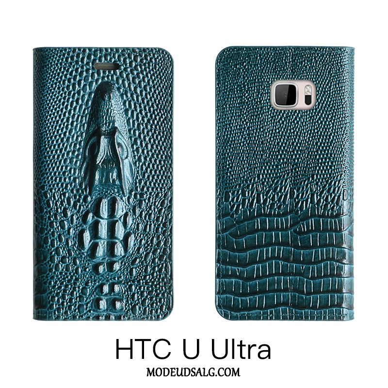 Htc U Ultra Etui Cover Anti-fald Ægte Læder Beskyttelse Folio