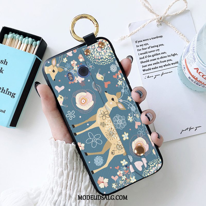 Htc U11 Etui Anti-fald Blød Trend Plomme Blomst Cover