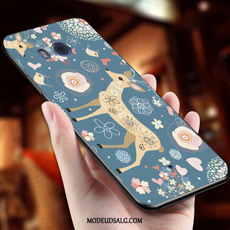 Htc U11 Etui Anti-fald Blød Trend Plomme Blomst Cover