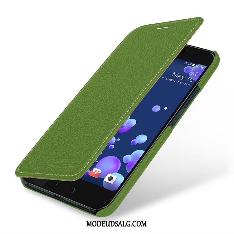 Htc U11+ Etui Cover Ægte Læder Anti-fald Beskyttelse Folio