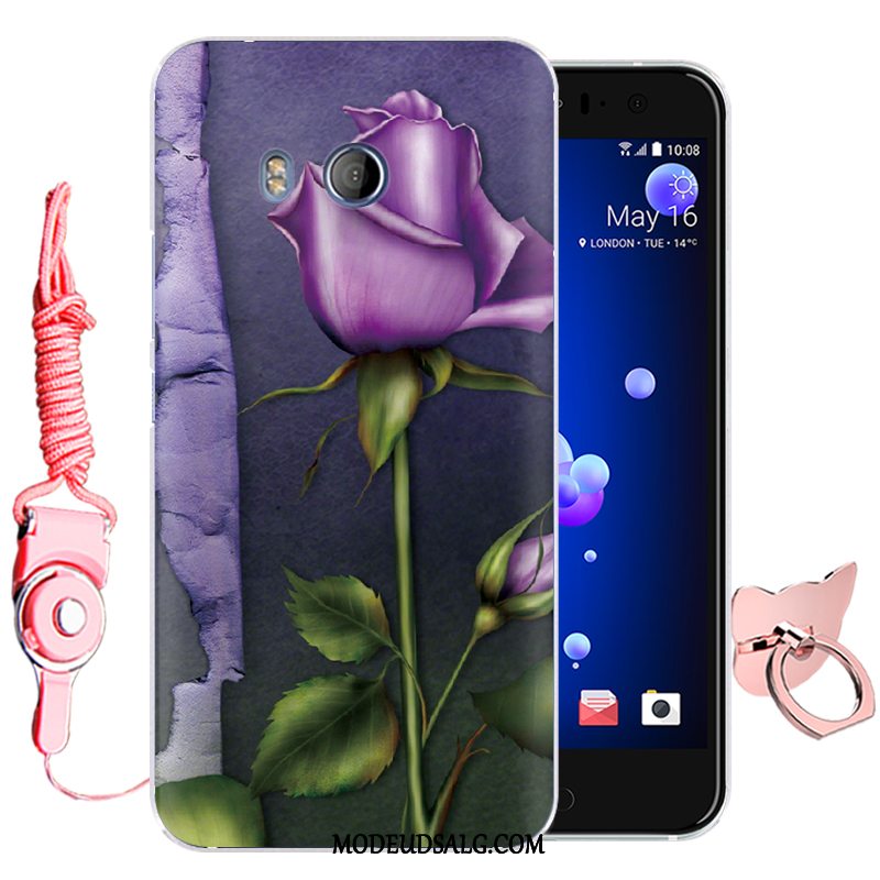 Htc U11 Etui Silikone Blød Cover Anti-fald Lyserød