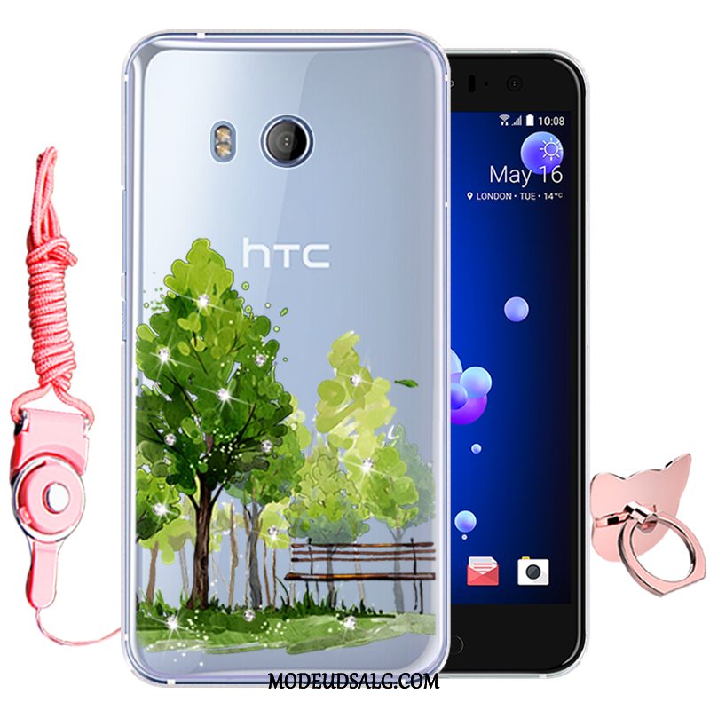 Htc U11 Etui Silikone Blød Cover Anti-fald Lyserød