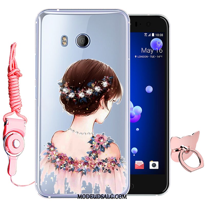 Htc U11 Etui Silikone Blød Cover Anti-fald Lyserød