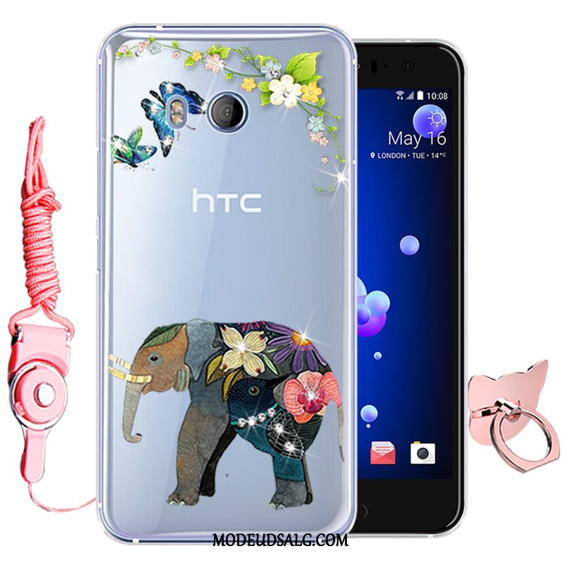 Htc U11 Etui Silikone Blød Cover Anti-fald Lyserød