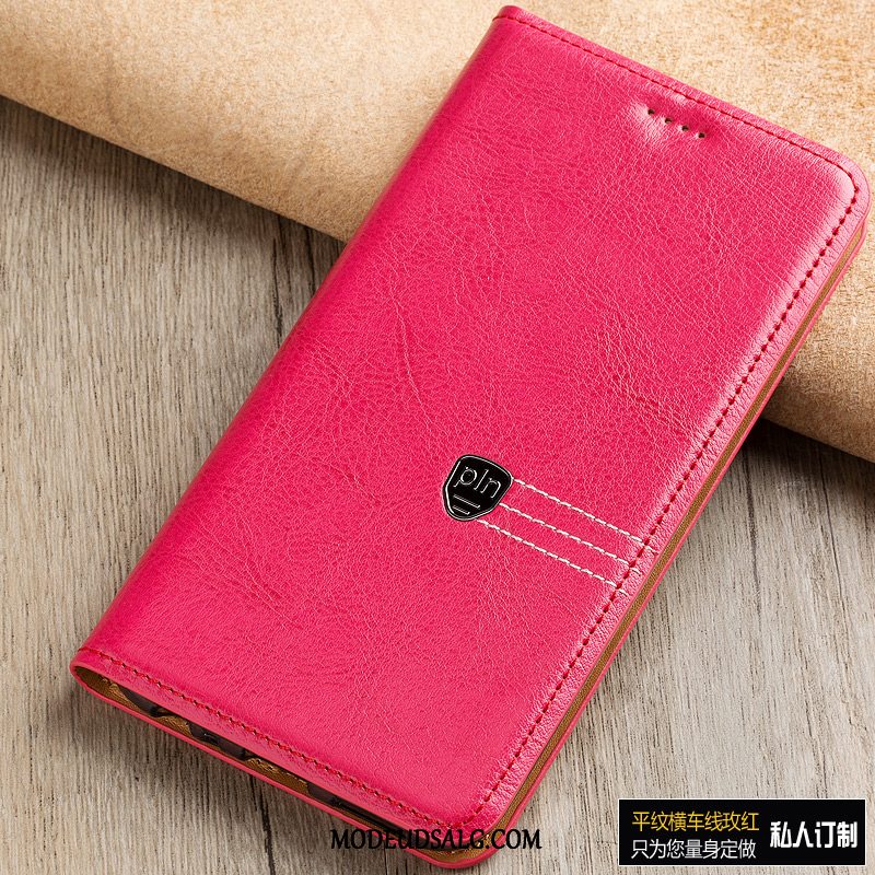 Htc U12+ Etui Beskyttelse Mønster Cover Folio Rød