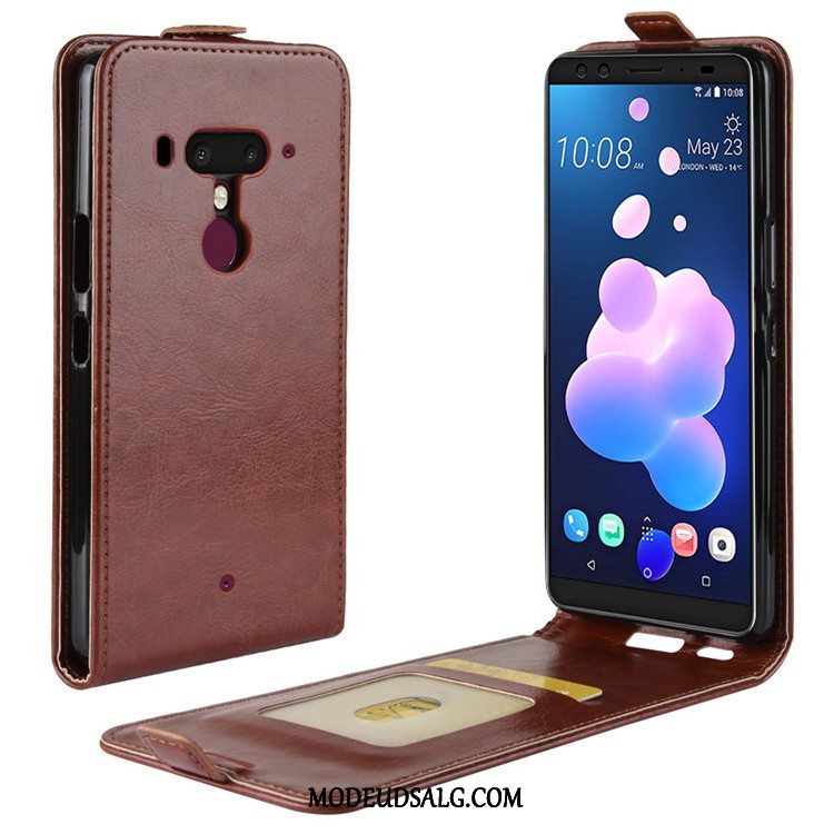 Htc U12+ Etui Cover Lædertaske Rød Folio Anti-fald