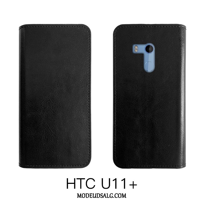 Htc U12 Life Etui Vintage Folio Business Ungdom Ægte Læder