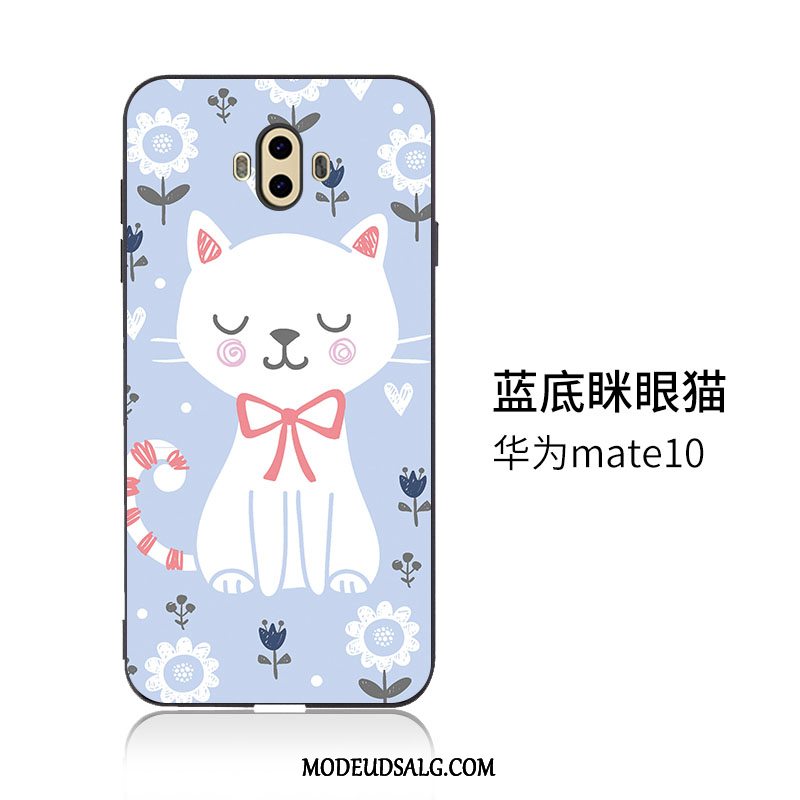 Huawei Mate 10 Etui Cartoon Blå Hængende Ornamenter Support Blød