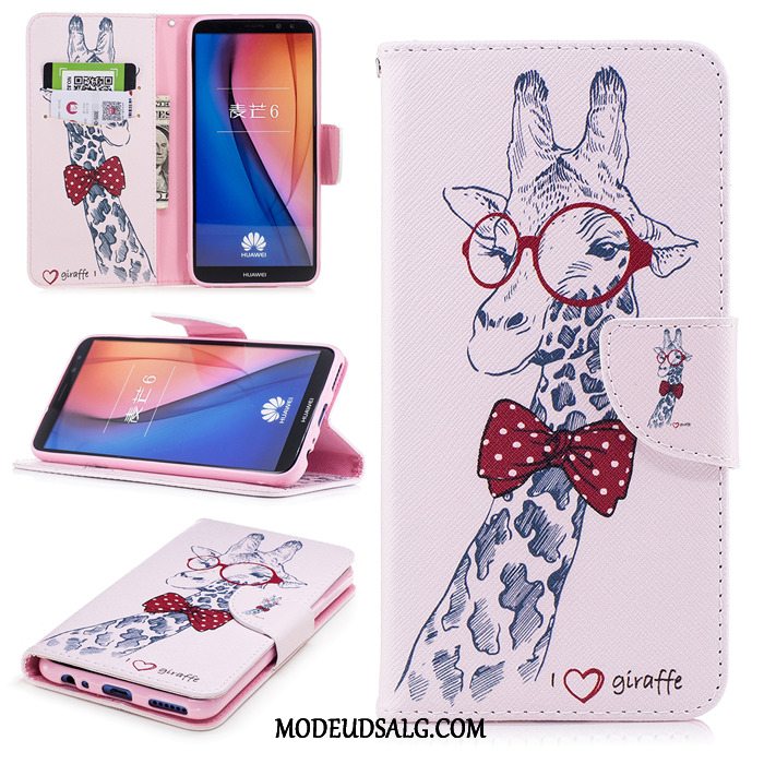 Huawei Mate 10 Lite Etui Clamshell Cover Beskyttelse Hvid Cartoon