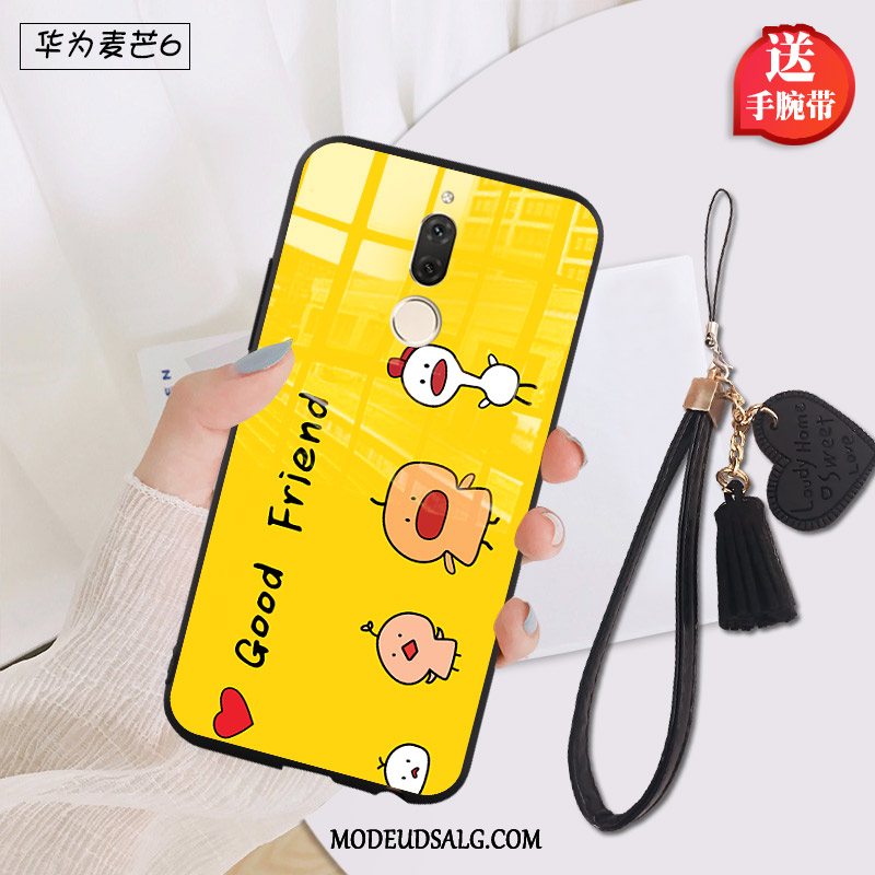 Huawei Mate 10 Lite Etui / Cover Glas Kreativ Hård Gul Cartoon