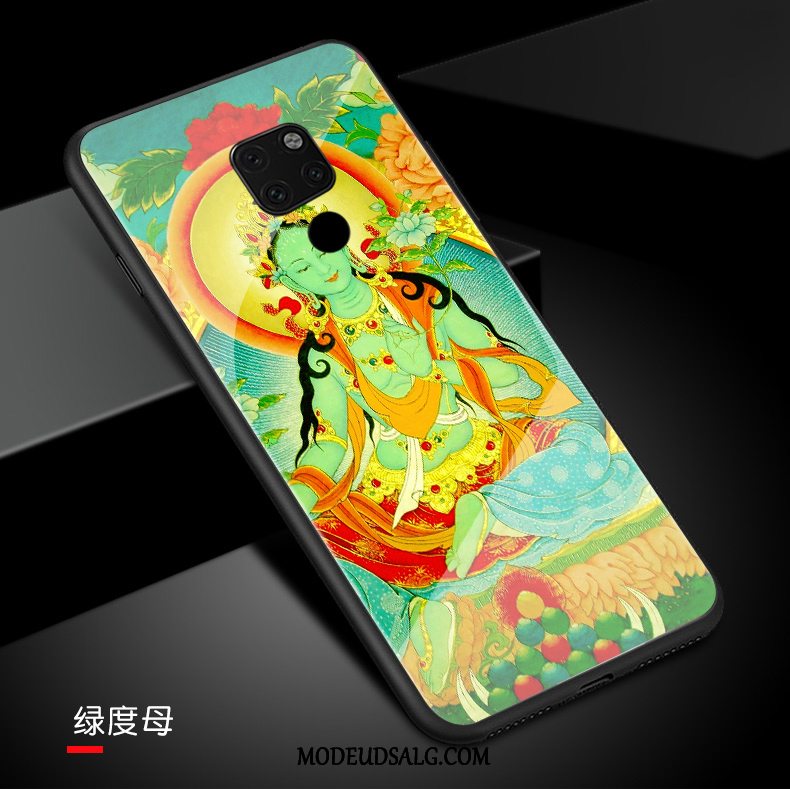 Huawei Mate 20 Etui / Cover Buddha Gul Grøn Glas Rigdomens Gud