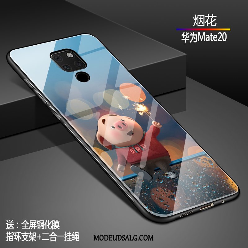 Huawei Mate 20 Etui / Cover Cartoon Blå Silikone Lille Sektion Glas